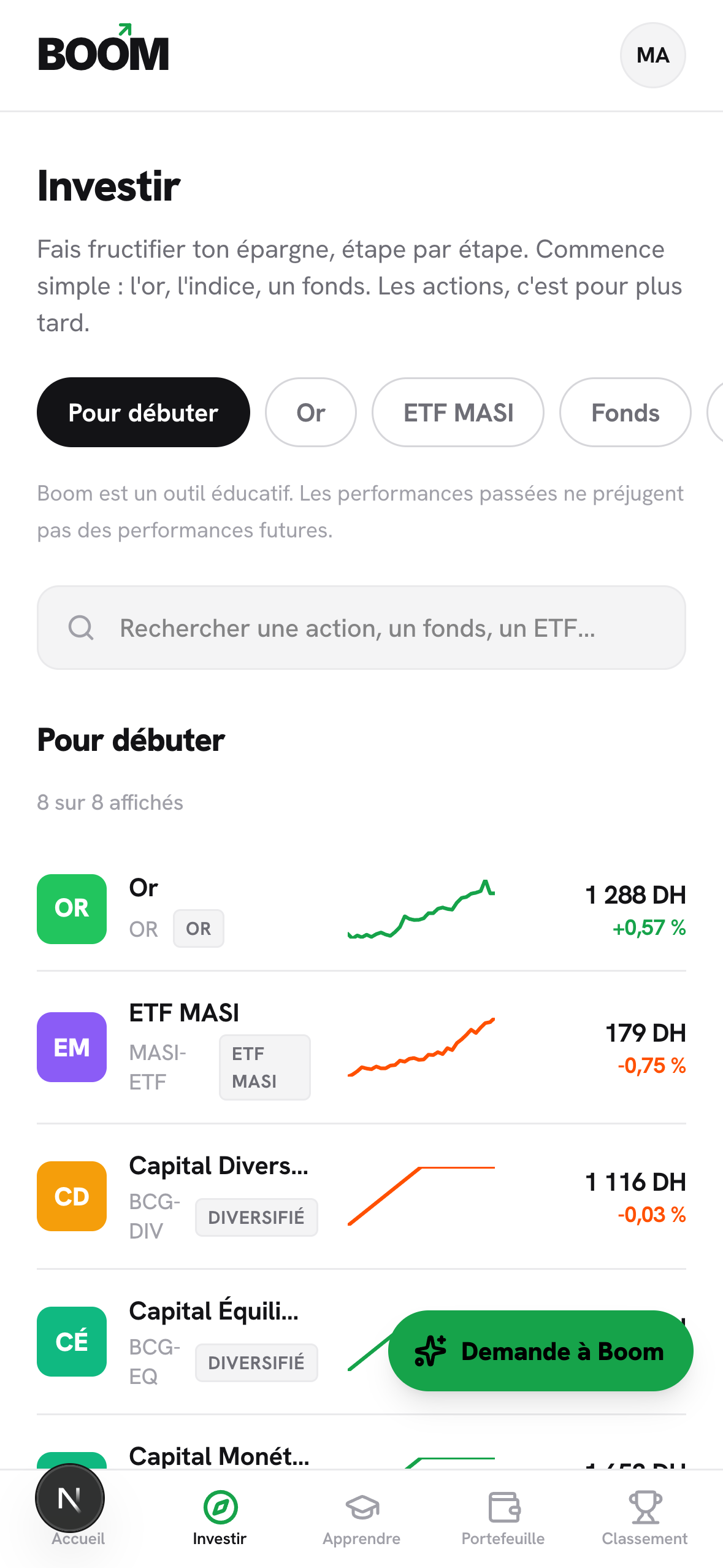 Explore les actions